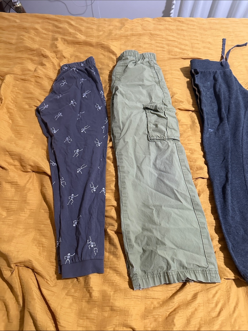 Kids Sage Green Cargo Joggers with Elastic Waist